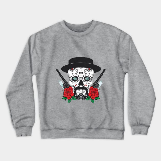 Heisenberg Mexican Skull Crewneck Sweatshirt by nanako